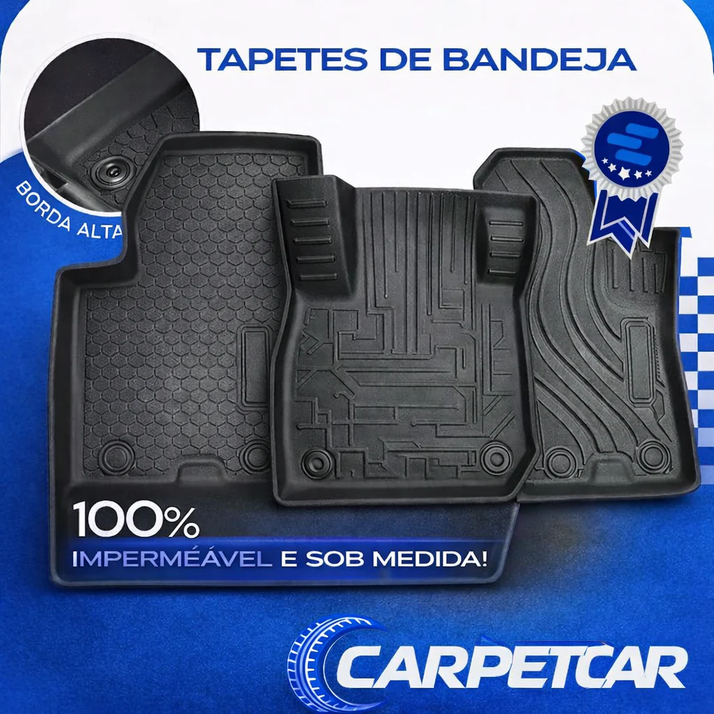 TAPETE BANDEJA 3D PREMIUM 5 PEÇAS INCLUSO PORTA MALAS